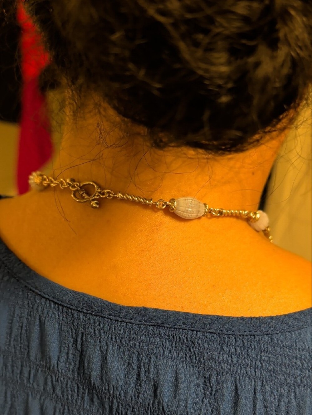 Vintage Whitney Kelly 925 Sterling Silver Blue Lace Agate Toggle Necklace 32" - Picture 4 of 16